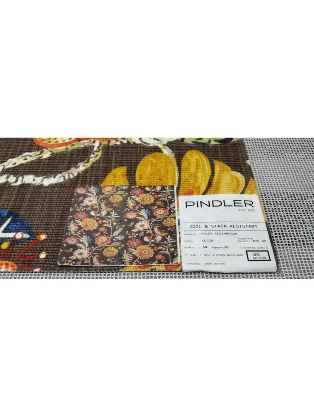 Bohemian Floral Wild Big Flowers Pindler Cotton Designer Fabric Sampler 23 x 23